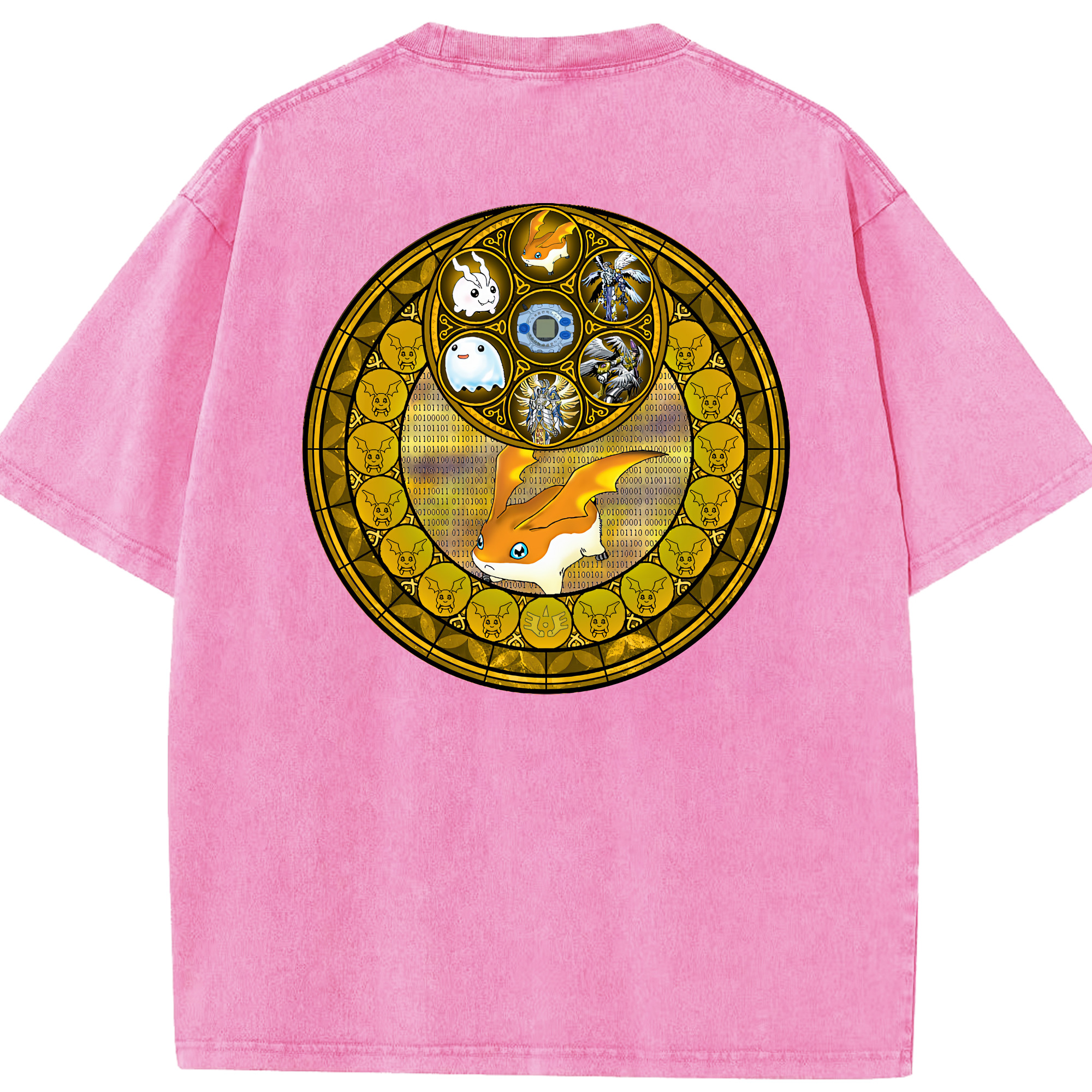（画像用） Digimon デジタルモンスター/デジモン 綿100% ヴィンテージ風 半袖Tシャツ（背面プリント）